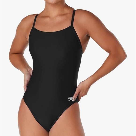 NWT Speedo Women's Swimsuit One Piece Prolt Flyback Solid Adult Team black 30 - Picture 3 of 9